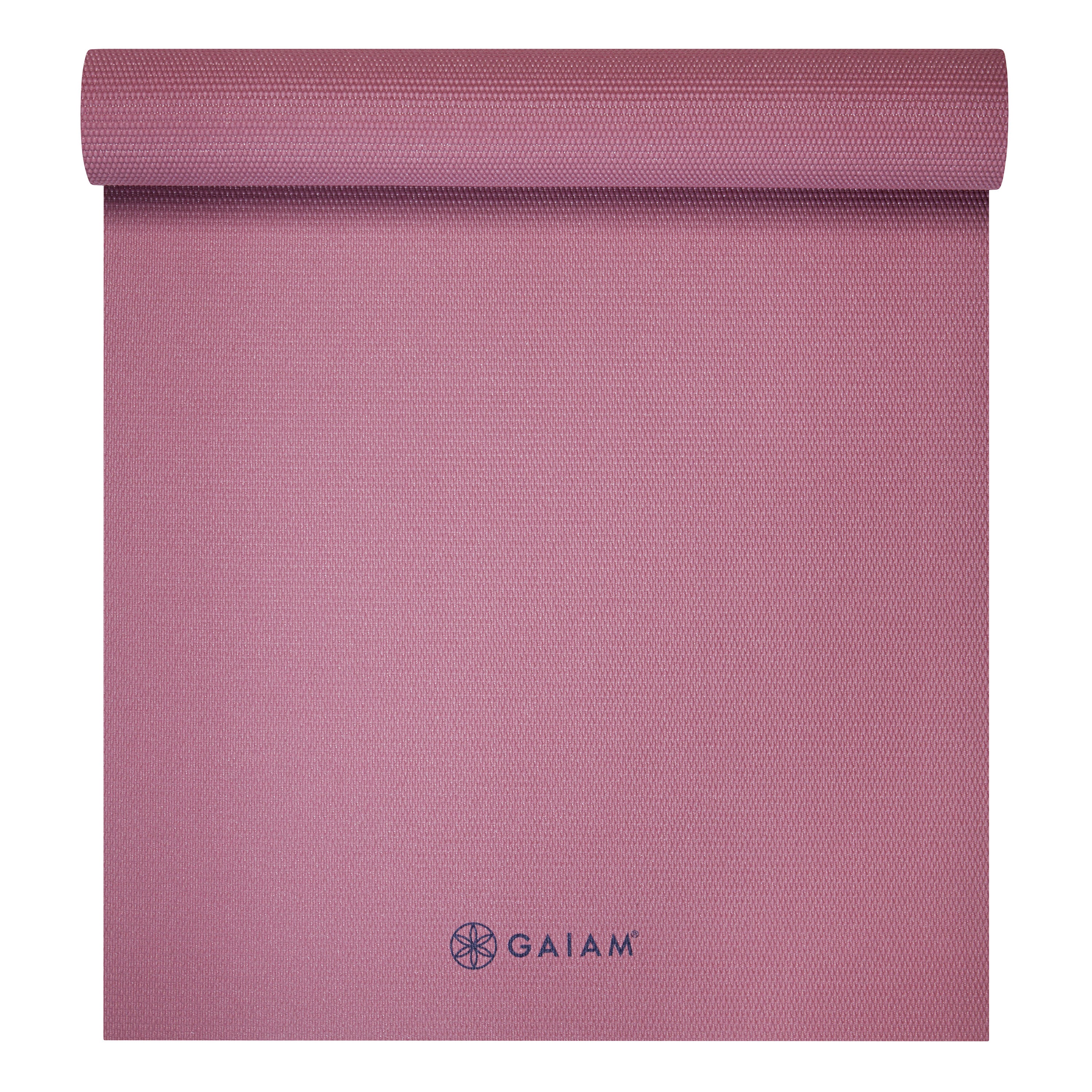 Rosy Pink Classic Solid Color Yoga Mat (5mm) half rolled